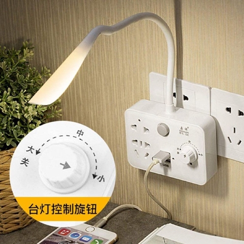 Ổ Điện Đa Năng Kiêm Đèn Ngủ Cảm Ứng Có Triết Áp