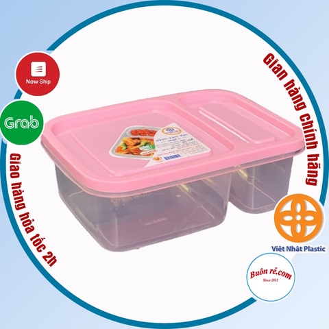 Hộp đựng thực phẩm 2 ngăn Việt Nhật (MS:6485/6486), Hộp bảo quản thức ăn, đựng cơm, trữ đồ đông tiện lợi – Buôn rẻ 01404