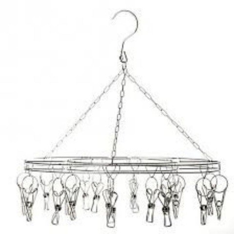 [CHÍNH HÃNG] [BẢO HÀNH] Dù tròn INOX Hưng Huê, móc kẹp tròn phơi quần áo, tất