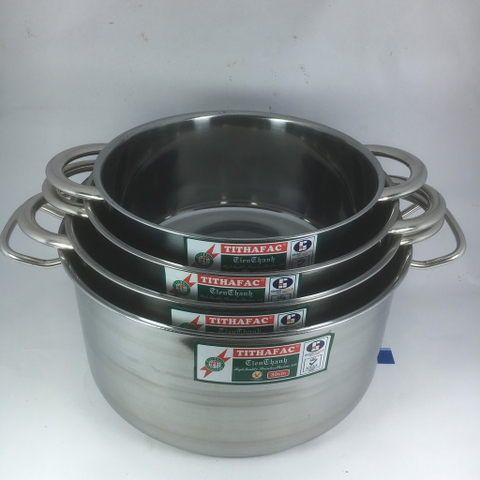 SET 4 NỒI INOX TIẾN THÀNH TITHAFAC DÙNG ĐƯỢC BẾP TỪ VÀ GAS