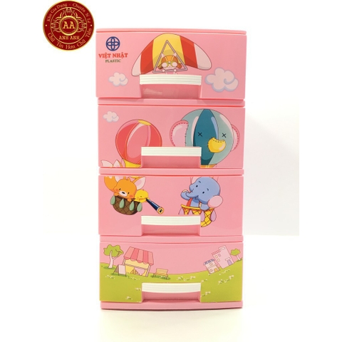 TỦ NHỰA VIỆT NHẬT 4 TẦNG MINI - TỦ QUẦN ÁO TRẺ EM