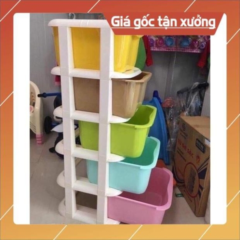 Tủ nhựa ghép Có Bánh Xe Việt Nhật ,Mỗi Ngăn Có Màu Sắc / tủ nhựa kéo 5 tầng đa sắc