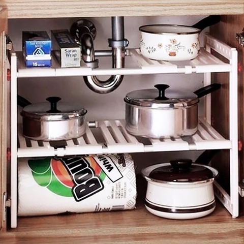 Kệ gầm bếp đa năng, Kệ để đồ 3 tầng tiện lợi giúp tiết kiệm không gian nhà bạn  aladanh-net-vn