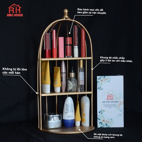 Kệ lồng chim Premium đựng mĩ phẩm nhiều tầng đa năng để nước hoa nội thất phòng ngủ
