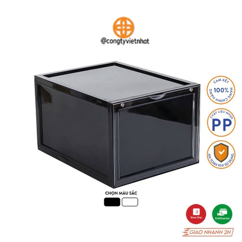 HỘP ĐỰNG GIÀY NẮP NHỰA ĐÚC CỨNG. MỖI HỘP CHỊU TỐI ĐA 10Kg. ĐỂ GIÀY BIG SIZE0