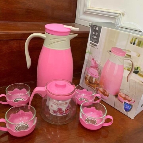 Bộ Phích Ca Cốc Nước Hồng Xanh