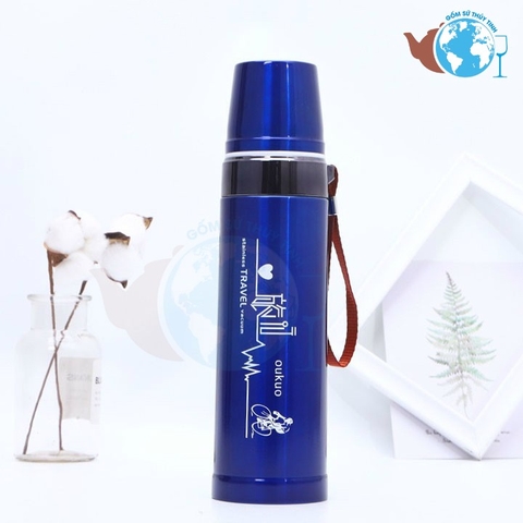 Bình giữ nhiệt inox VIÊN ĐẠN 800ml có dây xách giữ nhiệt cực tốt - BÌNH LỚN