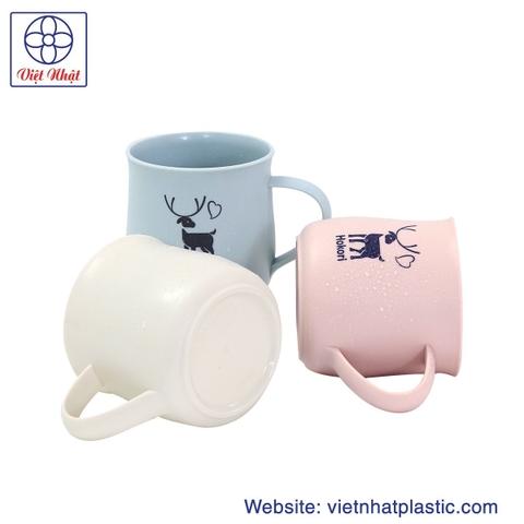 Cốc nhật bản Hokori 350ml (6369) Việt Nhật chịu nhiệt tốt, cốc uống nước màu sắc xinh xắn có quai cầm