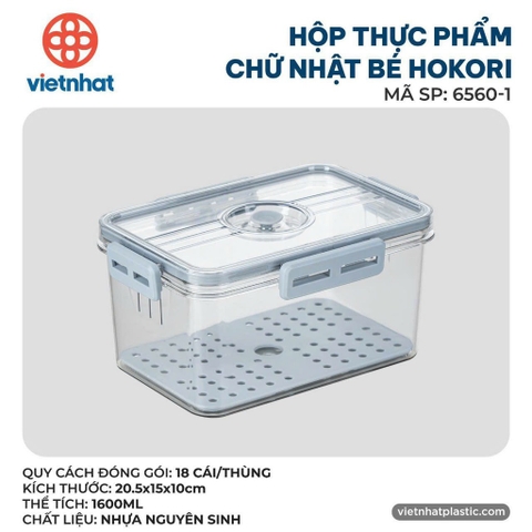 HỘP THỰC PHẨM CHỮ NHẬT BÉ HOKORI 6560-1