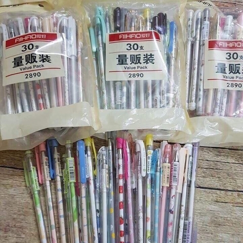 Bút Bi Nước Ngòi Nhỏ 0.5M 1 Túi 30 Chiếc Bút