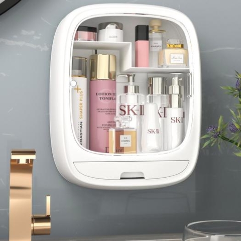 Kệ đựng mỹ phẩm Hokori để đồ trang điểm trong nhà tắm treo tường không đục lỗ nhựa ABS cao cấp 3635  aladanh-net-vn