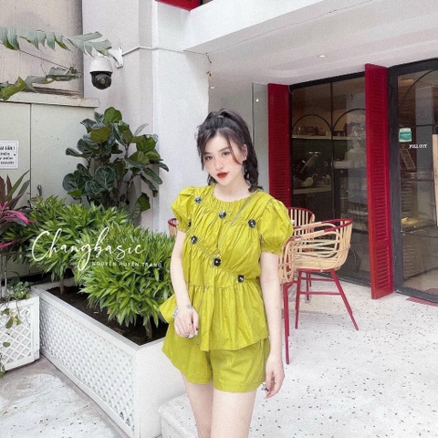 ❤️ BỘ THÔ HOA BABY DOLL CÀI HOA ĐEN QUẦN ĐÙI CỰC HOT VỀ SẴN