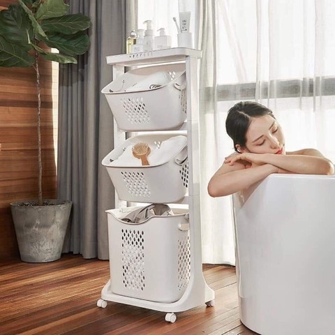 Kệ Để Đồ Đa Năng Có Bánh Xe Có Giỏ Để Đồ Đa Năng