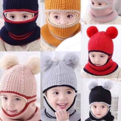 Mũ Trẻ Em Kín Cằm Siêu Ấm