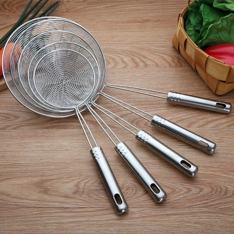 Vợt Lẩu, Rán Chiên, Chao Vòng Vớt Thức Ăn Bằng Inox Bền Đẹp loại nhiều cỡ aladanh-net-vn