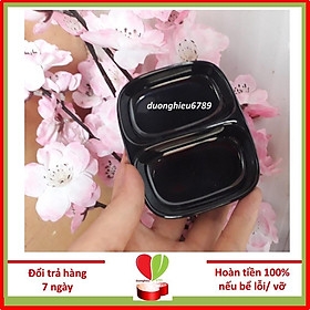 Đĩa Đựng Gia Vị Chấm Màu Đen 2 Ngăn