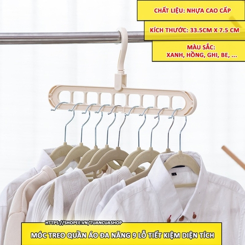 [Có bảo hành] [Giá hủy diệt] Móc treo quần áo 9 lỗ thông minh tiện ích