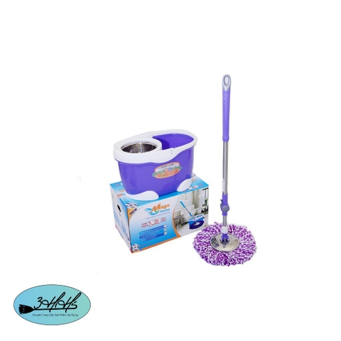 ( CHÍNH HÃNG - XẢ TẾT ) Thùng Lau Nhà MegaHome X3, Bộ Lau Nhà 360 độ siê