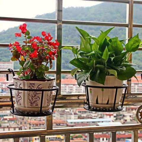 Giỏ treo chậu hoa ban công bằng sắt sơn tĩnh điện chịu lực lớn không gỉ alohavui