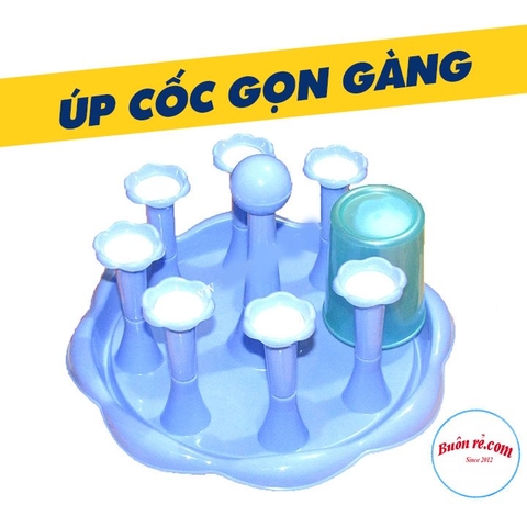 Khay úp ly, cắm cốc nhựa Việt Nhật (MS: 1306/1308), Giá úp cốc 6 ống, 8 ống –Buôn rẻ 01415