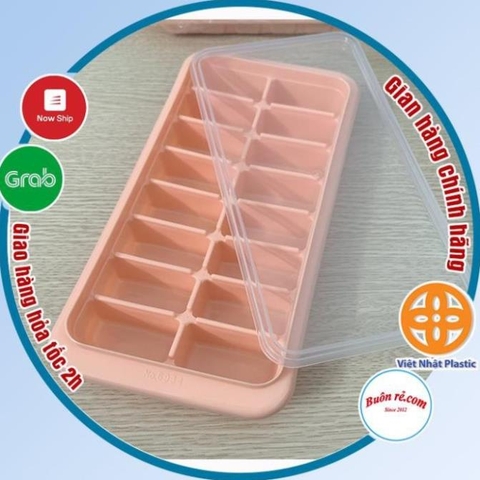 Khay đá, khuôn thạch 16 viên có nắp Việt Nhật - Khay chia đồ ăn dặm cho bé (MS:6934) -Buôn rẻ 01287