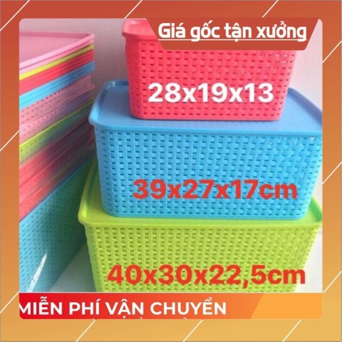Rổ chữ nhật đựng có lắp hàng công ty việt nhật