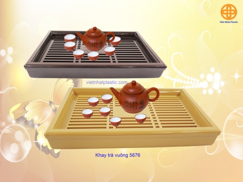KHAY TRÀ NHỰA GIẢ GỖ NO 5676