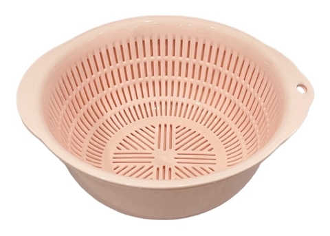 Bộ rổ kèm chậu hứng nước rửa rau củ đựng hoa quả trái cây 2 lớp siêu cứng siêu bền bio 20 cm 0033