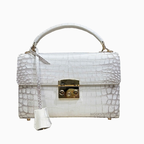 Túi xách da cá sấu bạch tạng size 25 TCS201