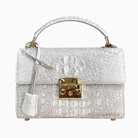 Túi xách da cá sấu bạch tạng size 25 TCS202