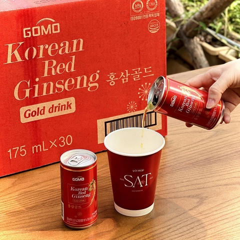 Nước Sâm GOMO Korean Red Ginseng Gold Drink (175ml*30 lon)