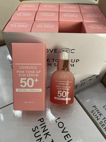 Serum chống nắng SPF50 dưỡng trắng LOVELYCC Pink Tone Up - 30g