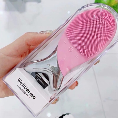 Máy rửa mặt Wellderma Cleansing Fish Màu Hồng