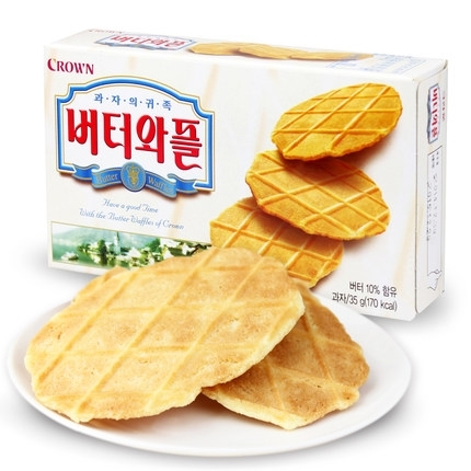 Bánh Crown Butter Waffles-Hàn Quốc, hộp giấy (234g)