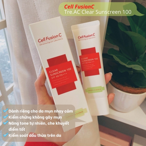 Kem Chống Nắng Cho Da Dầu Mụn Cell Fusion C Clear Sunscreen 100 SPF 48/PA+++ (50ml)