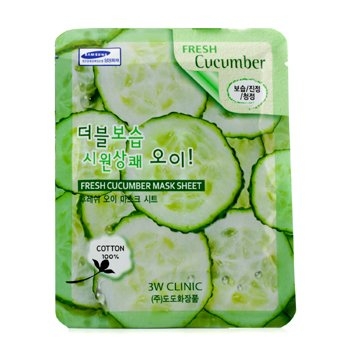 Mặt Nạ 3W CLINIC Chiết Xuất Dưa Leo 23ml Fresh Cucumber Mask Sheet (Bịch)