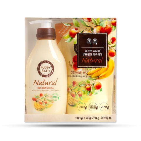 Bộ Sữa Tắm Hương Trái Cây NATURAL REAL MOISTURE HAPPY BATH