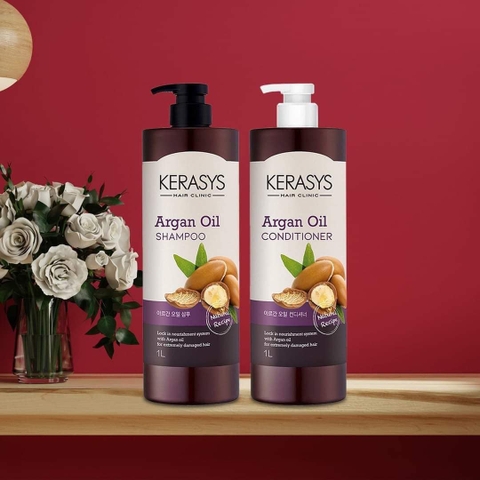 Dầu gội Kerasys Argan Oil Hàn Quốc 1L - Phục hồi tóc hư tổn, chẻ ngọn, giảm gãy rụng