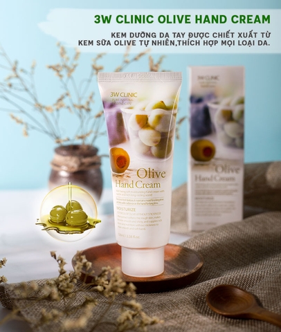 Kem Dưỡng Da Tay Hương Olive 3W Clinic (100ml)