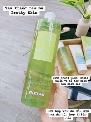 Nước Tẩy Trang PRETTYSKIN Rau Má Jeju Cica- 500ml