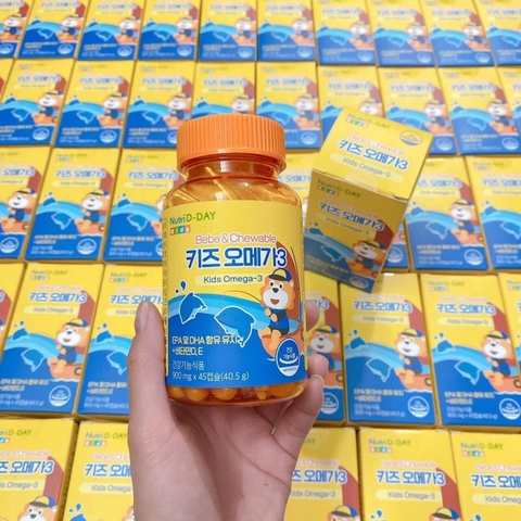 ❗️𝐎𝐌𝐄𝐆𝐀 𝟑 𝐍𝐔𝐓𝐑𝐈 𝐃-𝐃𝐀𝐘 𝐁𝐀𝐁𝐘 & 𝐊𝐈𝐃𝐒  – BỔ SUNG DẦU CÁ CHO BÉ TỪ 2 TUỔI 🐟( 45 viên)