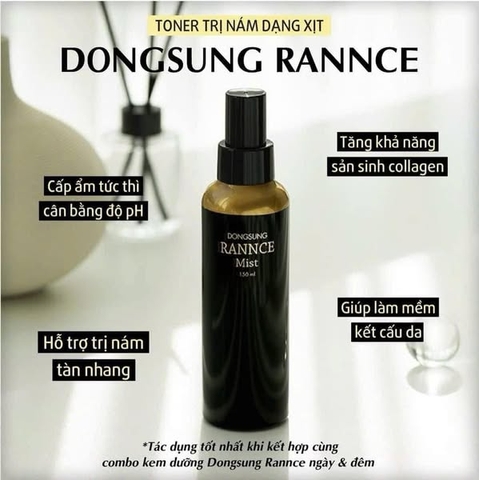 Xịt Khoáng Dongsung Rannce Mist 150ml – Dưỡng Trắng Da, Mờ Thâm Nám