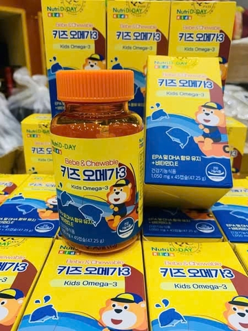 ❗️𝐎𝐌𝐄𝐆𝐀 𝟑 𝐍𝐔𝐓𝐑𝐈 𝐃-𝐃𝐀𝐘 𝐁𝐀𝐁𝐘 & 𝐊𝐈𝐃𝐒  – BỔ SUNG DẦU CÁ CHO BÉ TỪ 2 TUỔI 🐟( 45 viên)