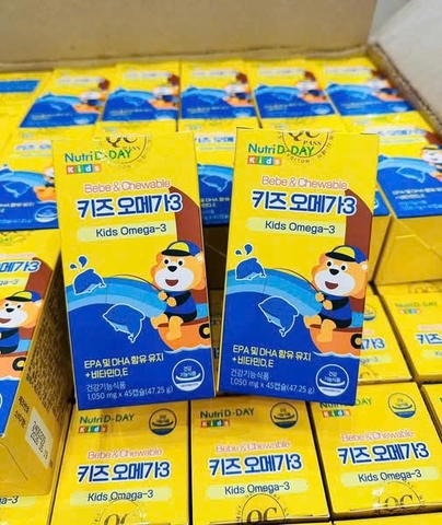 ❗️𝐎𝐌𝐄𝐆𝐀 𝟑 𝐍𝐔𝐓𝐑𝐈 𝐃-𝐃𝐀𝐘 𝐁𝐀𝐁𝐘 & 𝐊𝐈𝐃𝐒  – BỔ SUNG DẦU CÁ CHO BÉ TỪ 2 TUỔI 🐟( 45 viên)