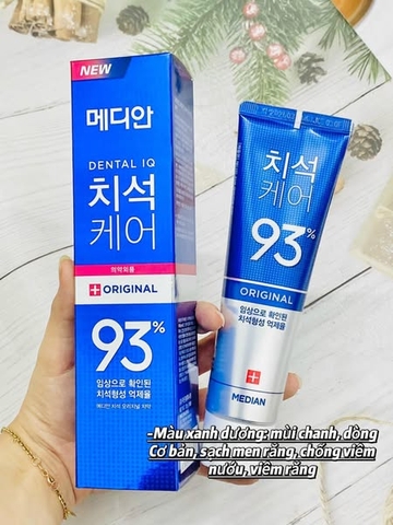 Kem Đánh Răng MEDIAN Dental IQ 93% Màu Xanh Dương