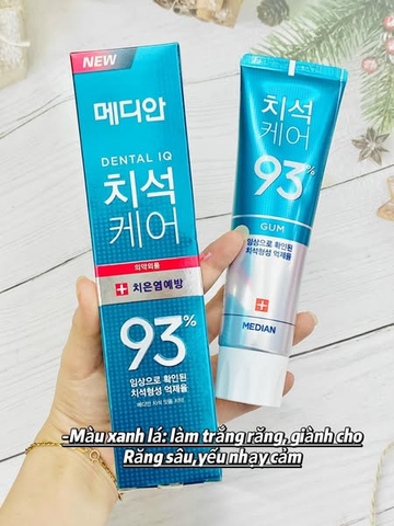 Kem Đánh Răng Median Dental IQ 93% Màu Xanh Ngọc