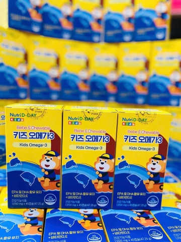 ❗️𝐎𝐌𝐄𝐆𝐀 𝟑 𝐍𝐔𝐓𝐑𝐈 𝐃-𝐃𝐀𝐘 𝐁𝐀𝐁𝐘 & 𝐊𝐈𝐃𝐒  – BỔ SUNG DẦU CÁ CHO BÉ TỪ 2 TUỔI 🐟( 45 viên)