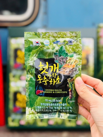 Nước Mát Gan Đông Trùng Hạ Thảo Nghệ Vàng TW FOOD 70ml x 30 Gói