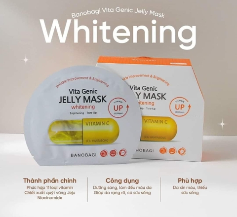 Mặt nạ giấy dưỡng da Banobagi Vita Genic Whitening Jelly Mask (Vitamin C) 30ml (hộp)