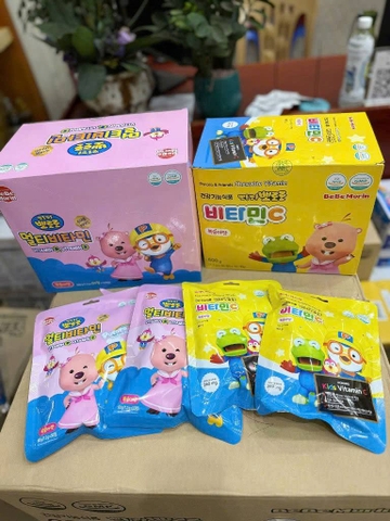 Kẹo ngậm Pororo Vitamin C, Multi-Vitamin C&D (Gói 60g x 50 viên)